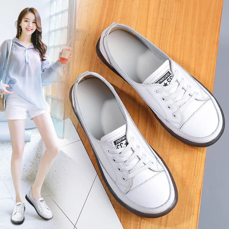 Sneakers da donna in vera pelle da donna scarpe sportive alla moda Casual scarpe da donna estive vulcanizzate da donna bianche 40