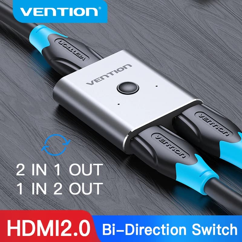 Vention HDMI Switcher 2.0 4K Bi-Direction 2 in 1 out HDMI Adapter 2.0 for PS4/5 TV Box switch hdmi 1x2/2x1 HDMI Splitter 2.0