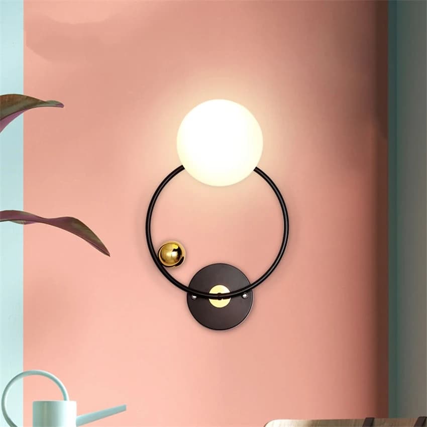 Lampade da parete in vetro bianco latte nordico Camera da letto Specchio da comodino Fari Soggiorno moderno Sconce Lampade da parete Apparecchi per corridoio