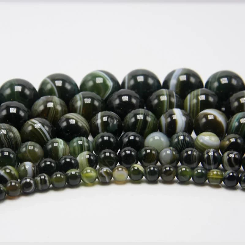 4/6/8/10/12 MILLIMETRI Perle In Pietra Naturale per Monili Che Fanno Agat abito di Sfera Verde FAI DA TE braccialetto di Filo Braccialetto di Fascino Della Collana Handicra 15.5''