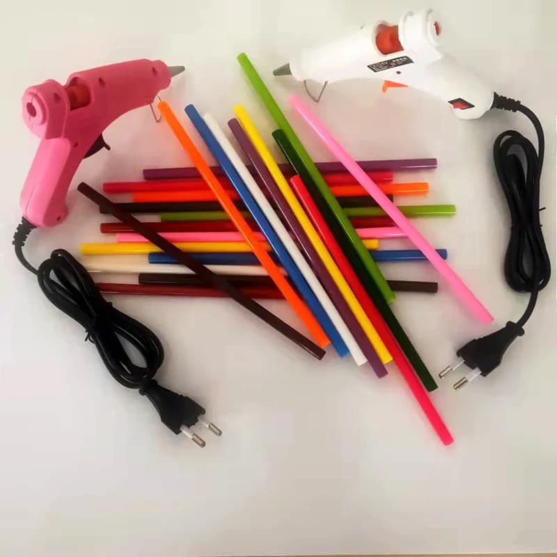 Pistola per colla a caldo da 40W con stick di colla da 7mm Mini pistole industriali temperatura termica strumento di riparazione termo elettrico stick di colla a caldo