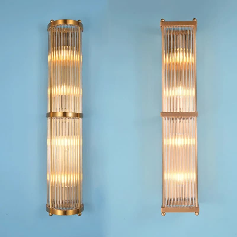 Lampada da parete per atmosfera postmoderna a striscia lunga, asta di vetro, sfondo per hotel, applique da parete, decorazione, lampade da comodino per camera da letto