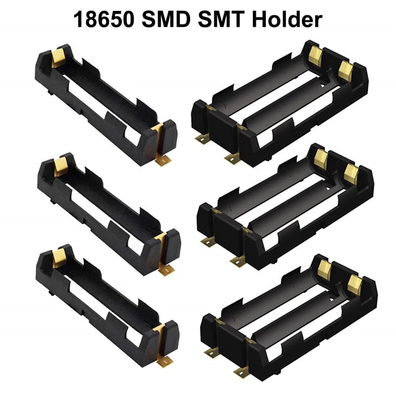 Nuovo portabatterie 1x2x18650 scatola di immagazzinaggio per batterie Smd Smt con perni in bronzo 1/2 Slot 2*18650 batteria ricaricabile