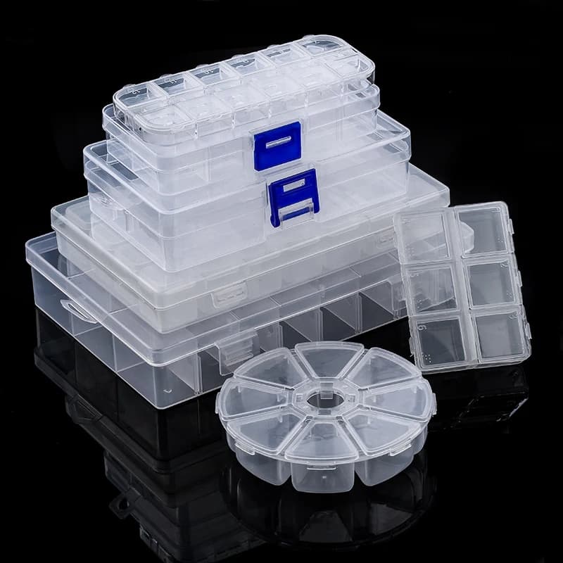 1-28 Griglie Scomparto Scatola di immagazzinaggio in plastica perle Quadrato pittura con diamanti Contenitore per gioielli con perline