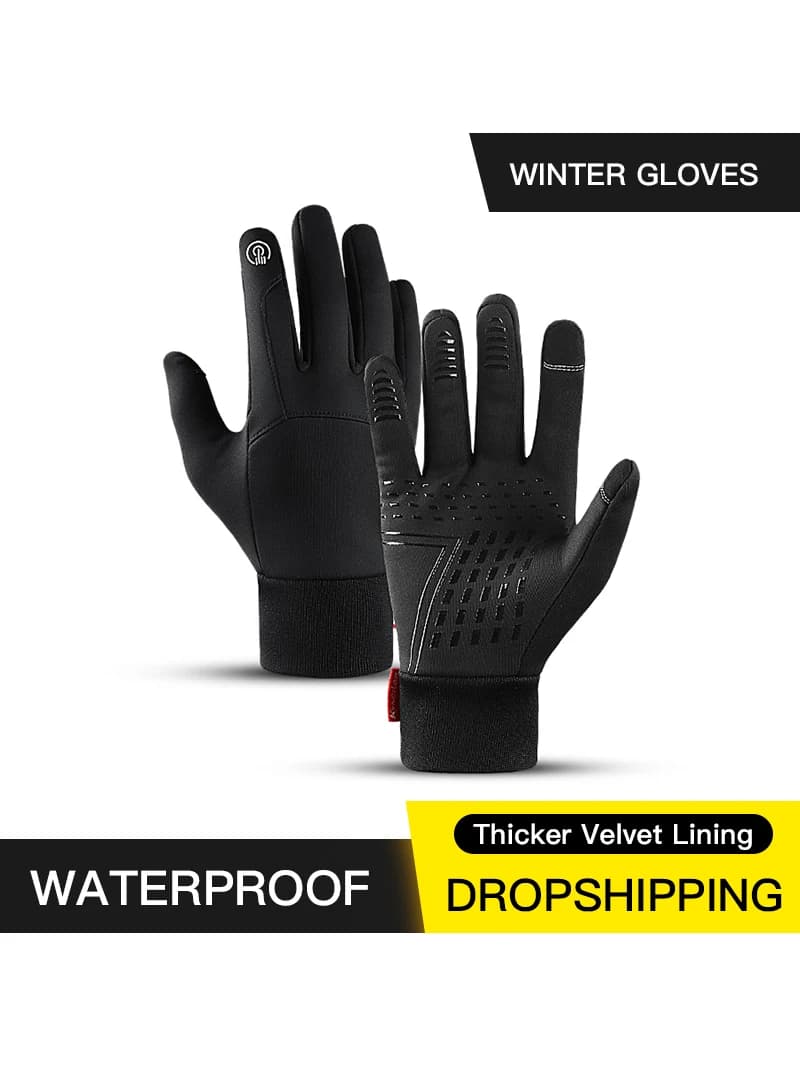 Hot sale winter outdoor sport racing glove touch screen hot fitness gym full finger gloves for men women magic knitted gloves