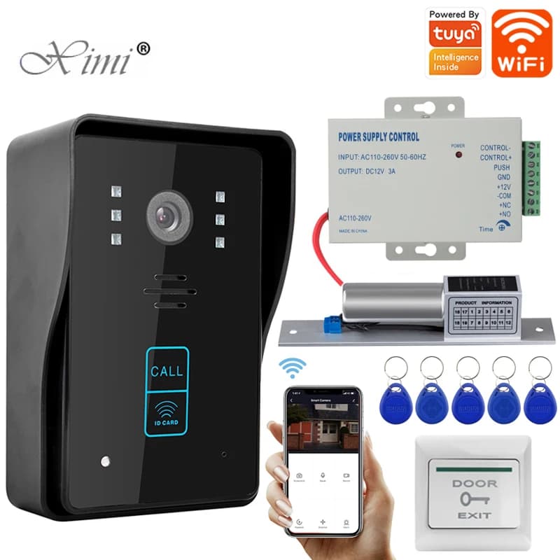 Tuya APP WIFI telefono senza fili videocitofono campanello videocamera interruttore di uscita serratura elettrica sistema di controllo accessi per la casa.