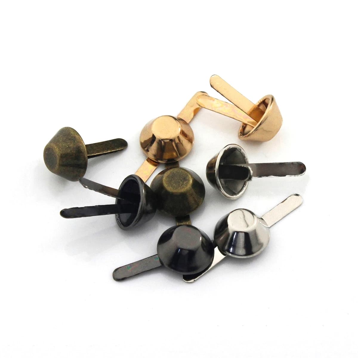 10 pezzi di metallo a forma di secchiello fibbia borsa inferiore Mini Clip fibbia Hardware per borsa artigianale in pelle borsa a tracolla accessori fai da te