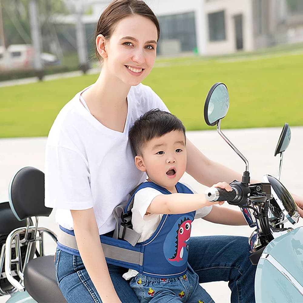 Cintura di sicurezza per moto regolabile per bambini cinturino per Scooter per bambini marsupio cintura di sicurezza ragazzi ragazze elettromotore rimorchio bici