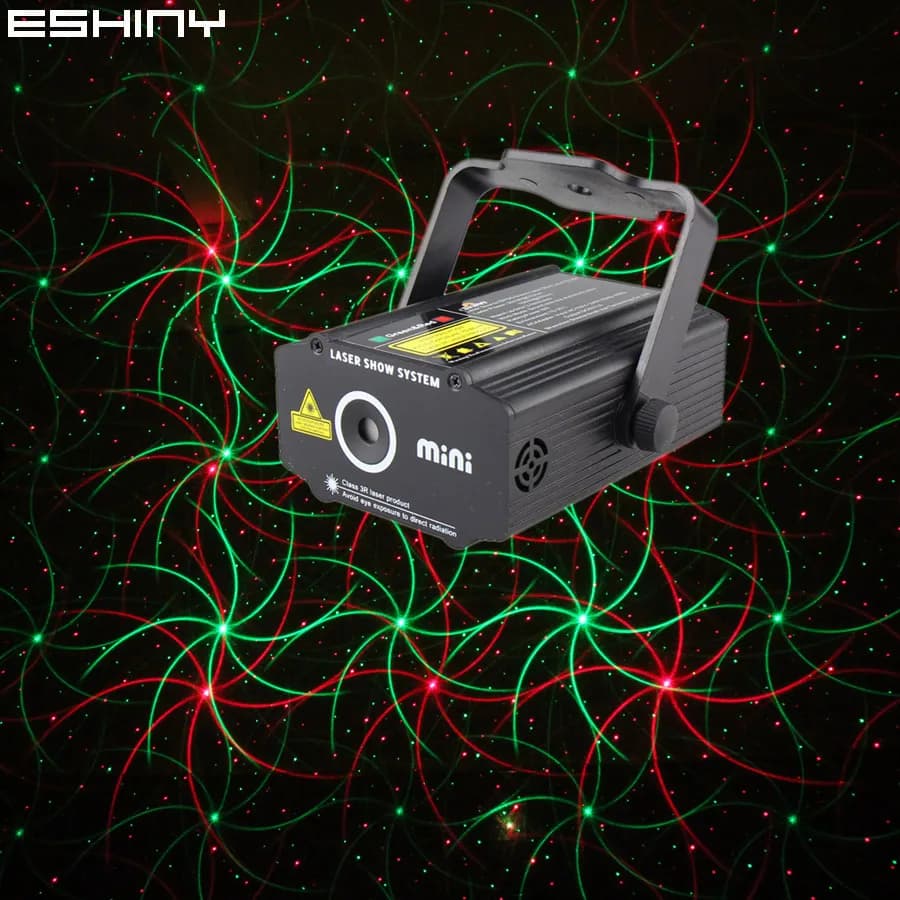 ESHINY MINI R&G Laser 4 Modelli Proiettore DJ Luce Di Natale Danza Discoteca Capodanno Bar Festa di Famiglia Luci Ad Effetto Scenico Z8N6