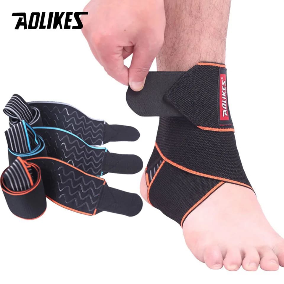 AOLIKES 1PC cinturino di supporto per caviglia con fasciatura in Silicone pallacanestro calcio protezione professionale per manica alla caviglia regolabile