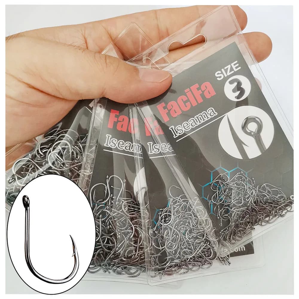 100 pezzi Iseama carpa amo da pesca offset cerchio gancio singolo pesca a mosca jig gancio spinato mare amo attrezzatura accessori