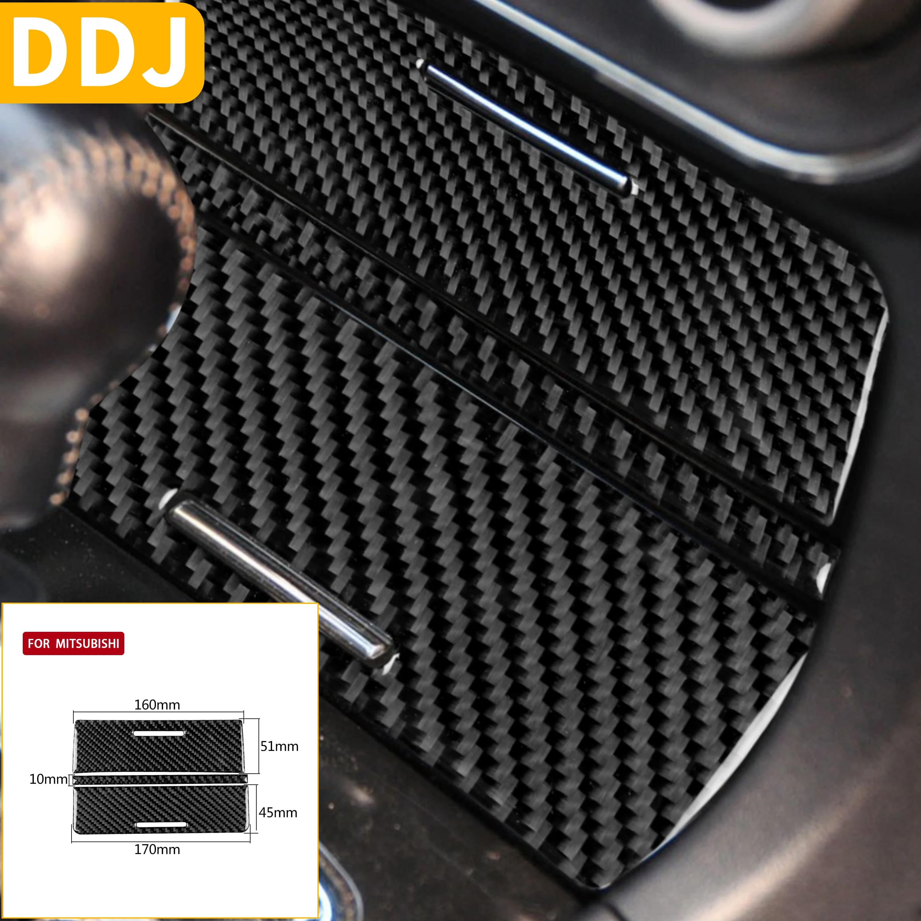 Per Mitsubishi Lancer EVO X MR 2008-2015 Centro Glove Box di Stoccaggio Copertura In Fibra di Carbonio Sticker Trim Dell'automobile Del Veicolo accessori