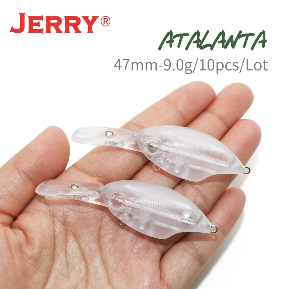Jerry Atalanta 10 pz 9g non verniciato vuoto duro Plasitc esche esche da pesca ultraleggere spina galleggiante sonaglio manovella esca Wobbler