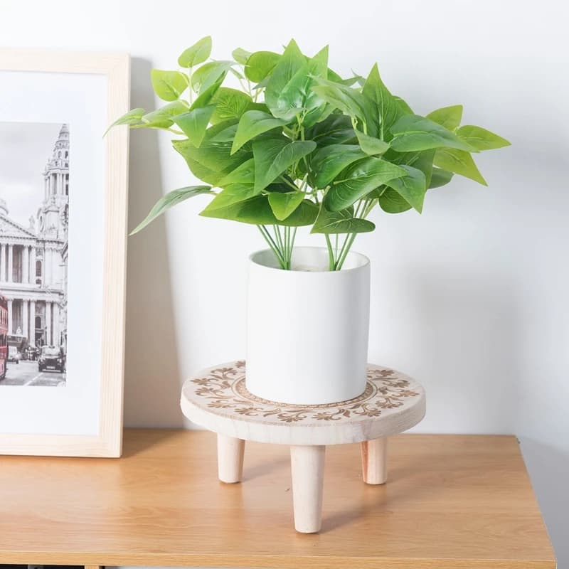 Sgabello in legno massello stampato supporto per vaso da fiori panca rotonda pianta e succulente vaso da fiori supporto per Base espositore sgabello casa