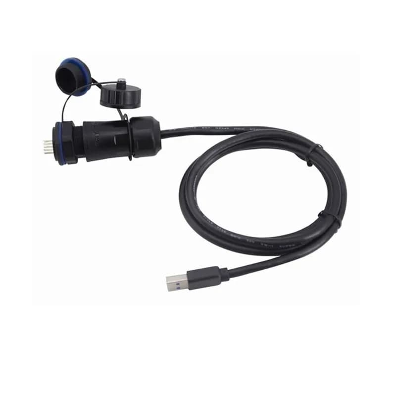 Cavo di prolunga USB 3.0 impermeabile M20 IP68 10 pin maschio a USB tipo a femmina con cappuccio antipolvere Opzioni 1 m 1,5 m 3 m