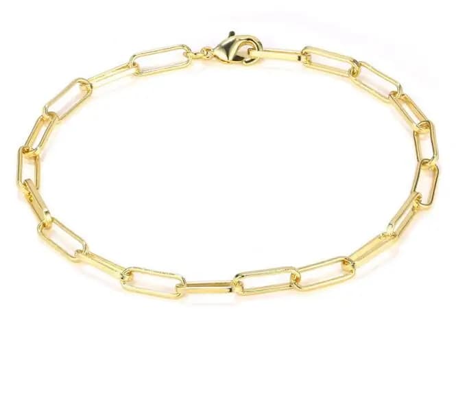 WT-B550 Timeless Wonder Brass Geo Pave Bracciale collegato a catena Moda Donna Gioielli Regalo gotico Boho Oro elettrolitico