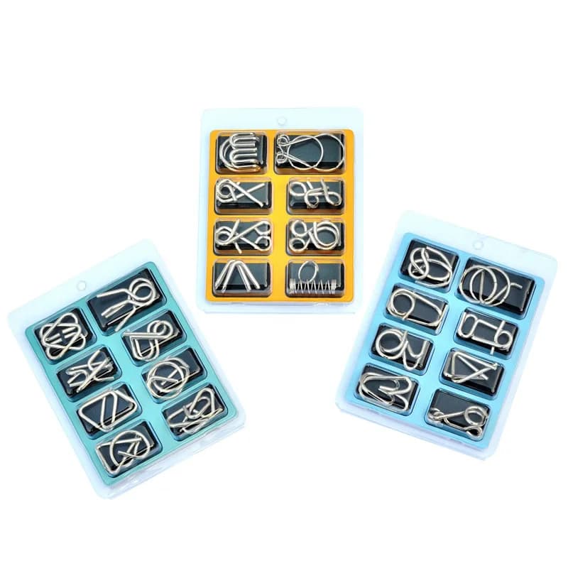 8 Pz/set 3D Puzzle In Metallo Mente Cervello Gioco Giocattolo Per Bambini Adulti Interattivo Anti-Stress Divertente Gioco Montessori Giocattoli Educativi