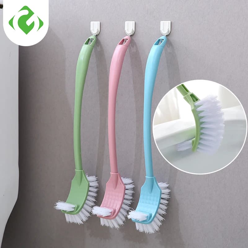 1PC Manico Lungo A Doppia Faccia Creativo Scopino Da Bagno Scrubber Doccia Wc Accessori Per La Pulizia Strumento Pennello di Pulizia