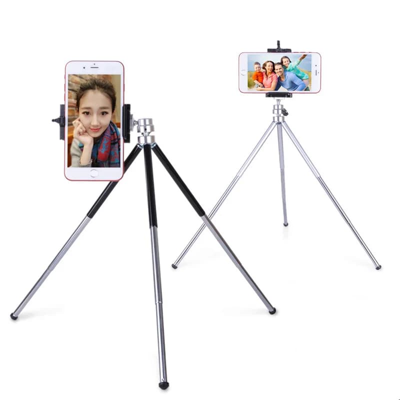 3 sections metal extendable portable tripod with telephone support for Gopro Xiaomi Iphone Samsung Huawei Cellulari
