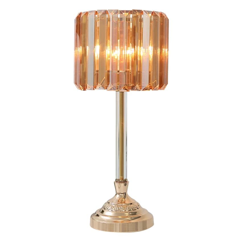 Lampade da tavolo in cristallo trasparente nordico luci da scrivania per camera da letto studio europeo di lusso Luci da tavolo per ragazza soggiorno americano illuminazione deco