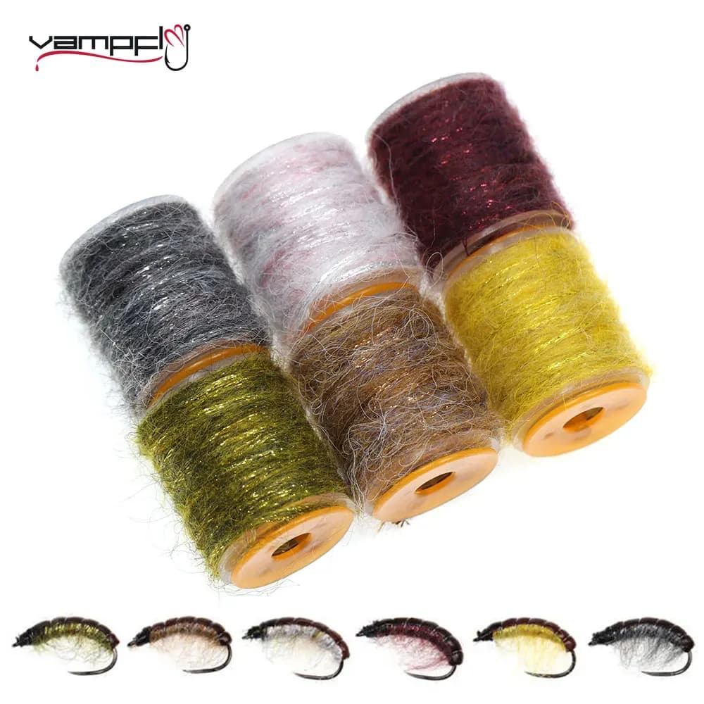 Vampfly 1 Bobina Sporco Bug Filato Doppia Pesca Fly Tying Materiali Mottled Dub Corda Per Legare Gamberetti Caddis Baetis Ninfa Fly