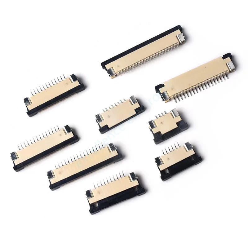10 pz FFC FPC Connettore 1.0mm 4 Pin 6 8 9 10 12 14 16 18 20 22 24 26 30P Contatto Superiore Ad Angolo Retto SMD/SMT ZIF