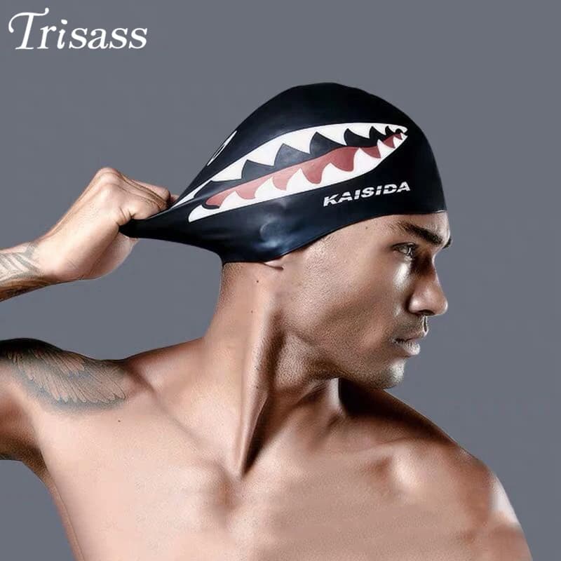 Trisass 2021 New Man Adult Swim Headphones Elastic Swim Headphones Waterproof Protect Long Hair Ear Soft Woman Bathroom Headphone