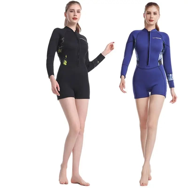 LAGCEN 2.5mm Neoprene Mute Woman Summer Short Sleeve Diving Mute Snorkeling Full costume Scuba Underwater fishing Swimwear