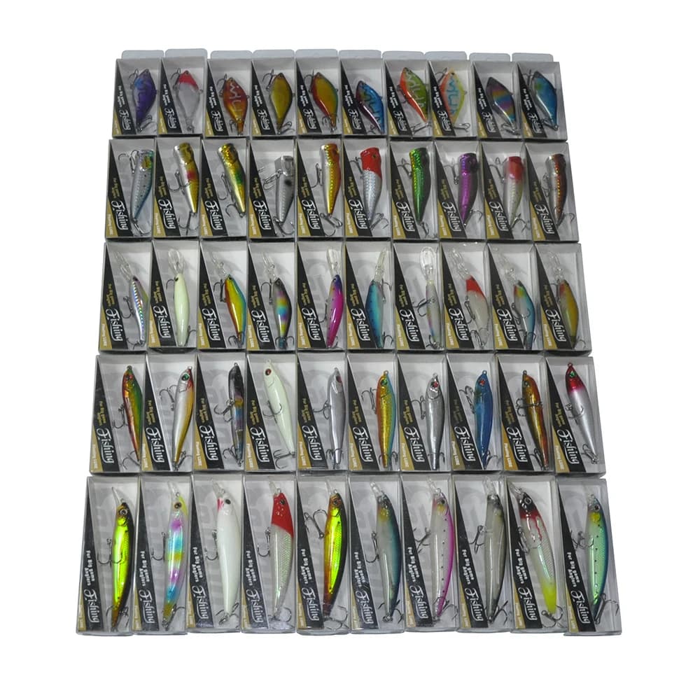 Lotti misti di 50 pezzi 6.5cm 7cm 8cm 9cm 11cm Minnow Pencil Popper VIP esche da pesca rigide Multi colori