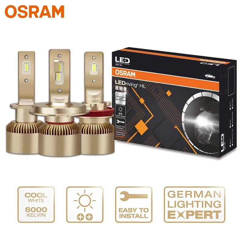 OSRAM LED H1 H4 H7 H8 H11 H16 HB3 HB4 HIR2 9005 9006 9012 lampada frontale YCZ 25W 6000K bianco LEDriving LED lampade per auto con Canbus, 2X