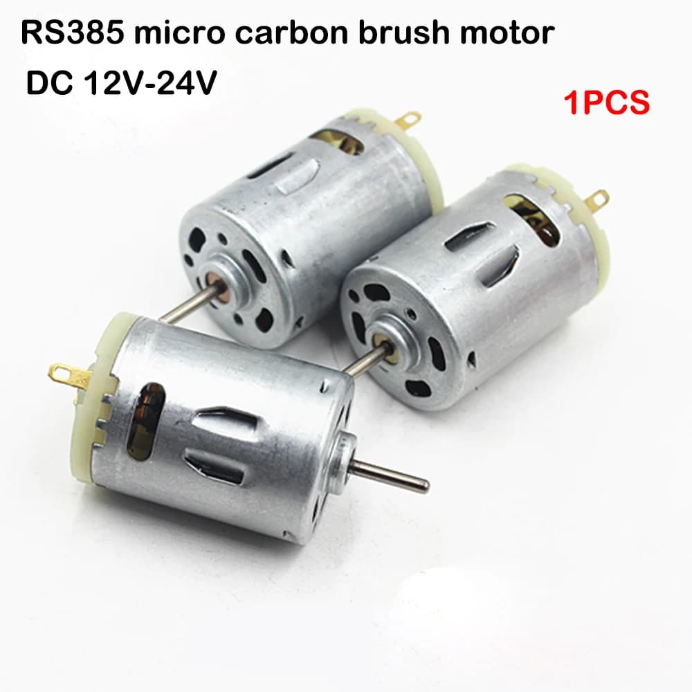 Mini hairdryer DC motor 12V-24V 8000 rpm small electric motor RS385 strong magnetic coal brush long axis model toy Hobby DIY