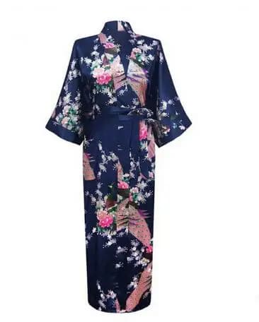 2021 Sposa sexy Damigella d'onore Spogliatoio da sposa Donna Kimono giapponese Abito Pavone Stampa Raso di seta Yukata Accappatoio Camicia da notte