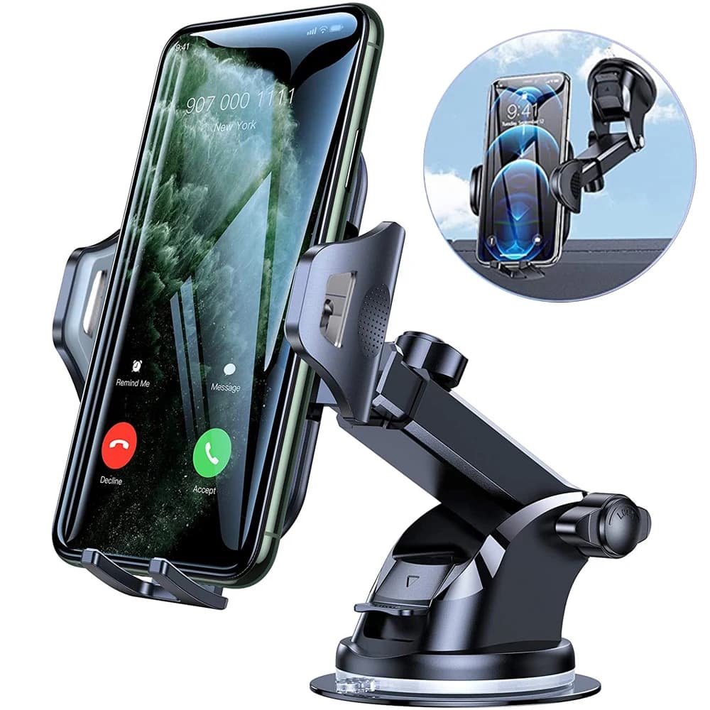 Supporto per telefono per auto Supporto per telefono per auto con ventosa a braccio lungo Supporto per cellulare per iPhone Xiaomi Redmi Samsung Huawei