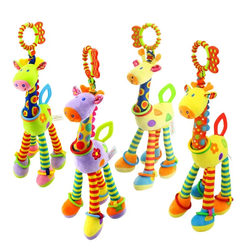 Nuovo morbido e carino giraffa animale campanelli sonagli mobile peluche infantile maniglia del bambino giocattoli vendita calda con massaggiagengive regali per neonati
