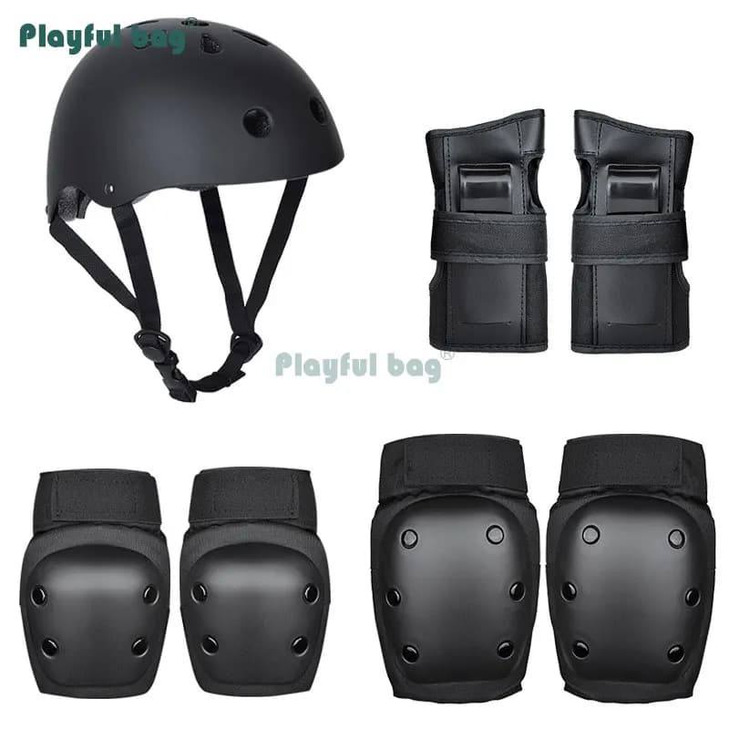 Children's helmet protection set Balance Bike Hand and Knee Guard Set Adult Skateboard Protector Set 7 Piece Sport Skating Equipment AMB70