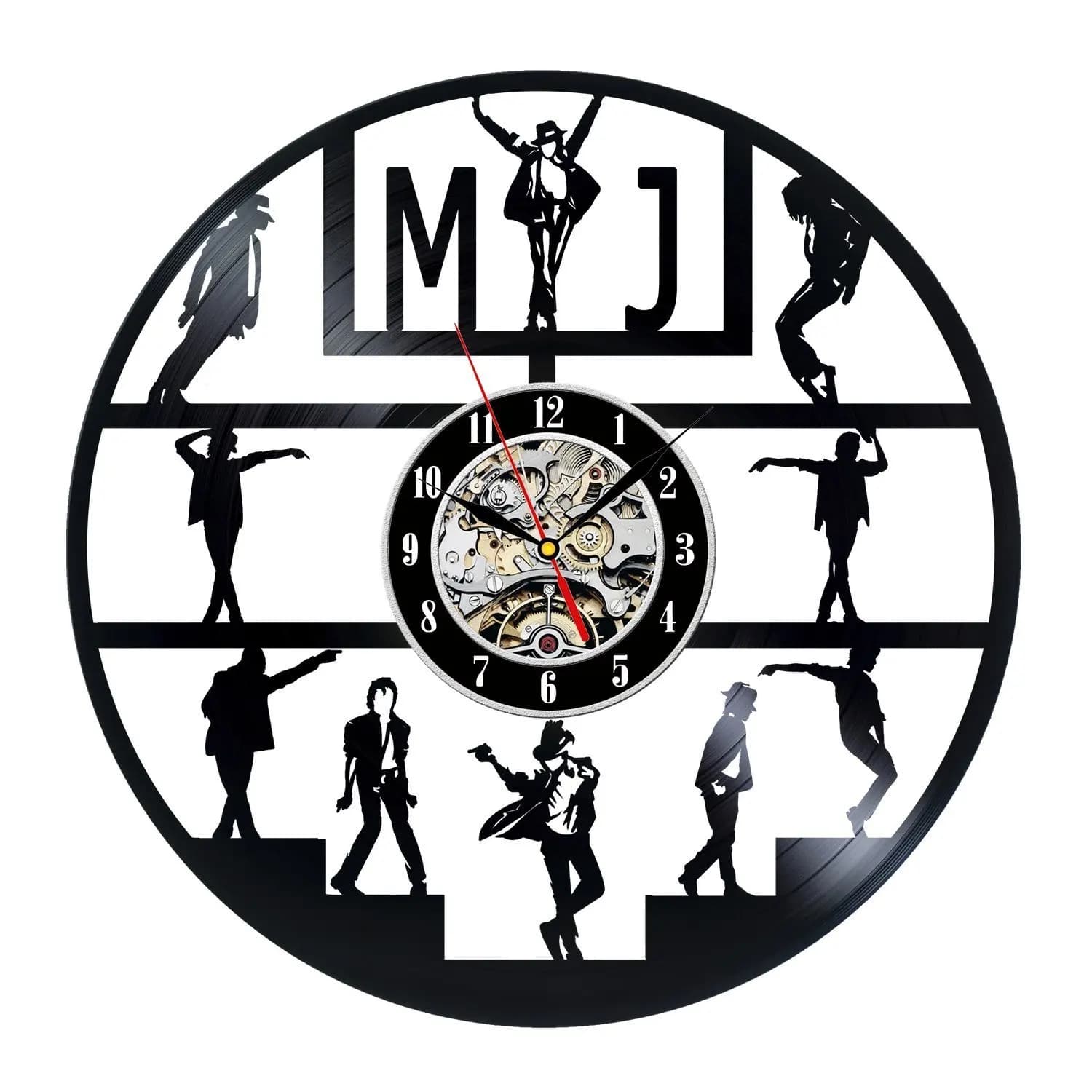 Michael Jackson Wall Clock Modern Design Decorative Living Room Clocks Classic Vinyl CD Record Wall Watch Home Decor Silent 12"