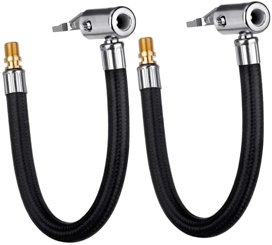 Mandrino dell'aria con bloccaggio da 10/20/40/80 cm con tubo dell'aria e valvola standard per pneumatici Tubo di gonfiaggio dell'aria a filettatura fine per bicicletta per auto moto