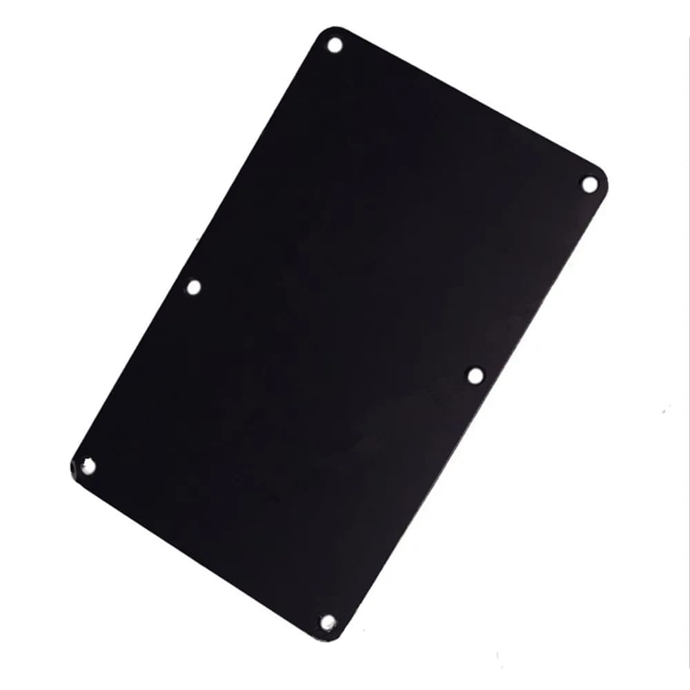 Una copertura per cavità per chitarra elettrica in plastica nera con 6 fori per vite, stile chiuso, copertura a molla, piastra posteriore, copertura per cablaggio, accessori per chitarra