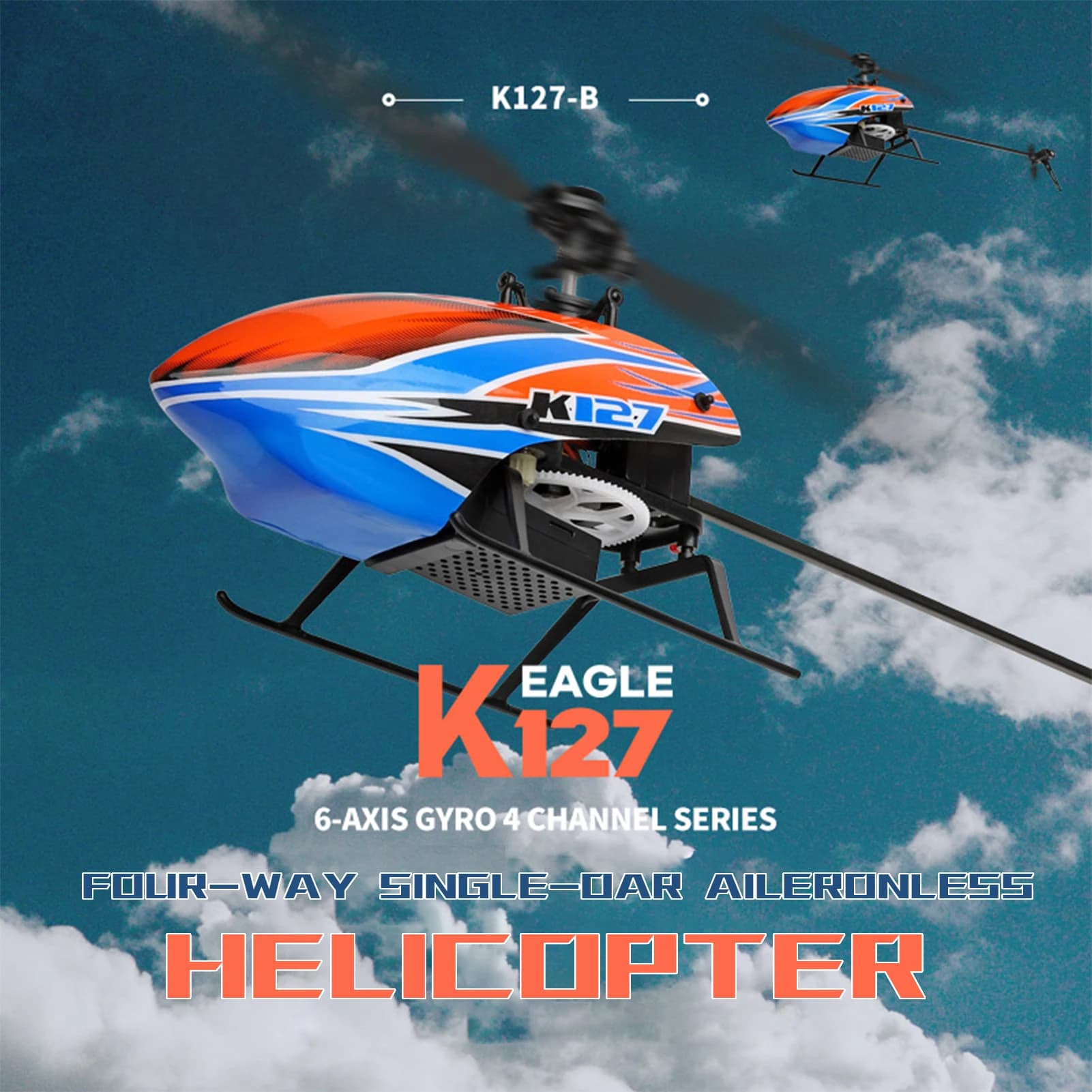 WLtoys XK K127 4CH 6 assi giroscopio a lama singola RC elicottero RTF telecomando giocattolo per principianti VS C129