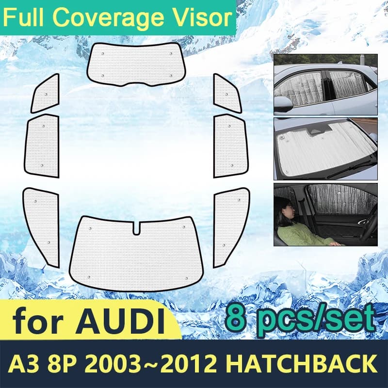 Parasole a copertura totale per Audi A3 8P 2003 ~ 2012 Hatchback Car Side Windows parabrezza accessori 2011 2010 2009 2008 2007 2006
