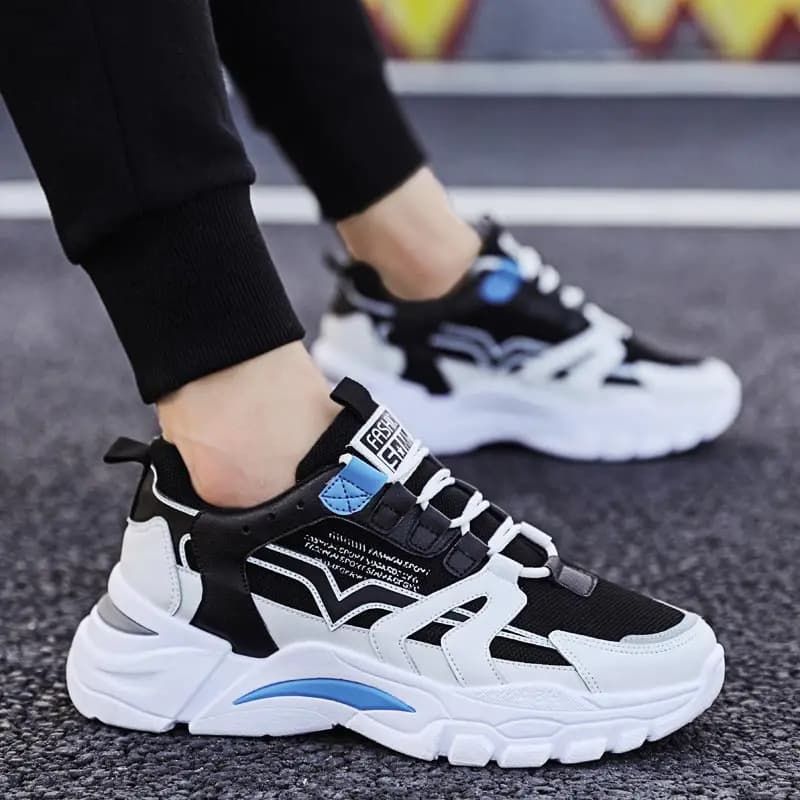 Big Size Chunky height man Sneakers woman sports shoes man racing shoes men sports shoes for boys black toning white D-753