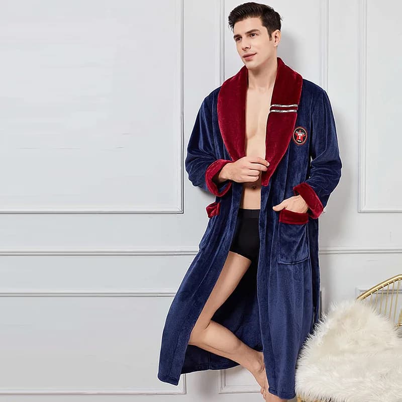 4XL Abito da uomo Abito Autunno Inverno Nuovo arrivato Abito da notte Indumenti da notte in flanella Maschile Coral Fleece Kimono Accappatoio Allentato Homewear