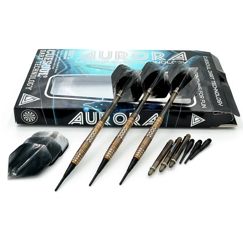 Freccette CUESOUL AURORA Soft Tip tungsteno 18g con rivestimento in nitruro di titanio