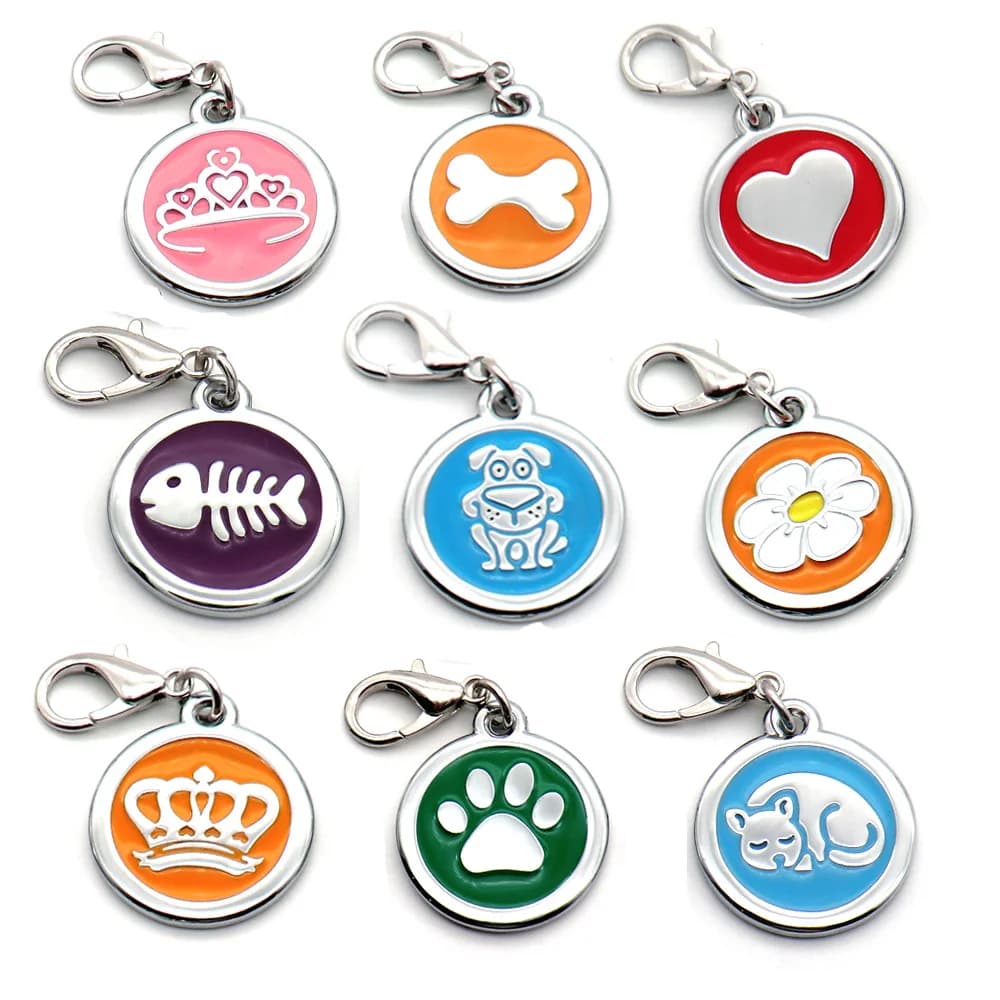 Commercio All'ingrosso 20Pcs Dog Tag Inciso Accessori Del Collare di Cane Dell'animale Domestico Personalizzato Personalizzato Cucciolo di Gatto Tag Id Osso Zampa Nome Tag anti-Perso
