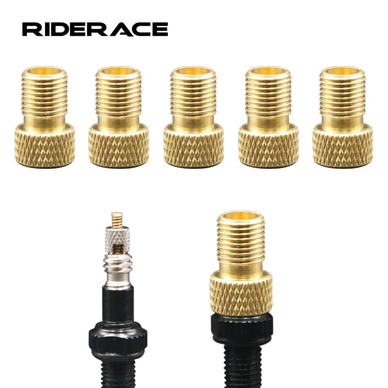 5Pcs adattatore per valvola di trasferimento pneumatici per biciclette Presta a Schrader adattatore per valvola in rame ruote ugello per Gas strumento accessori per ciclismo