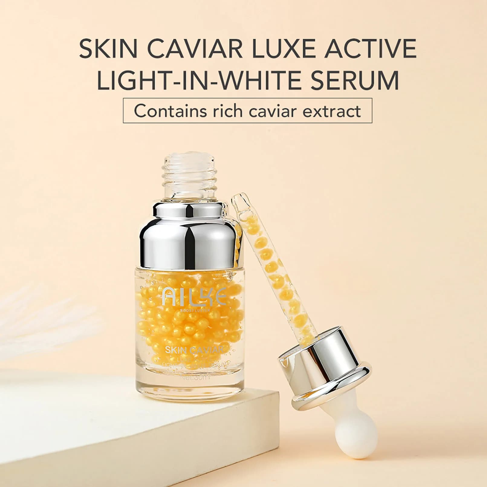 AILKE caviar extract Whitening face Essence, Reduces wrinkles, thin lines, Hydrate, with serum sodium face