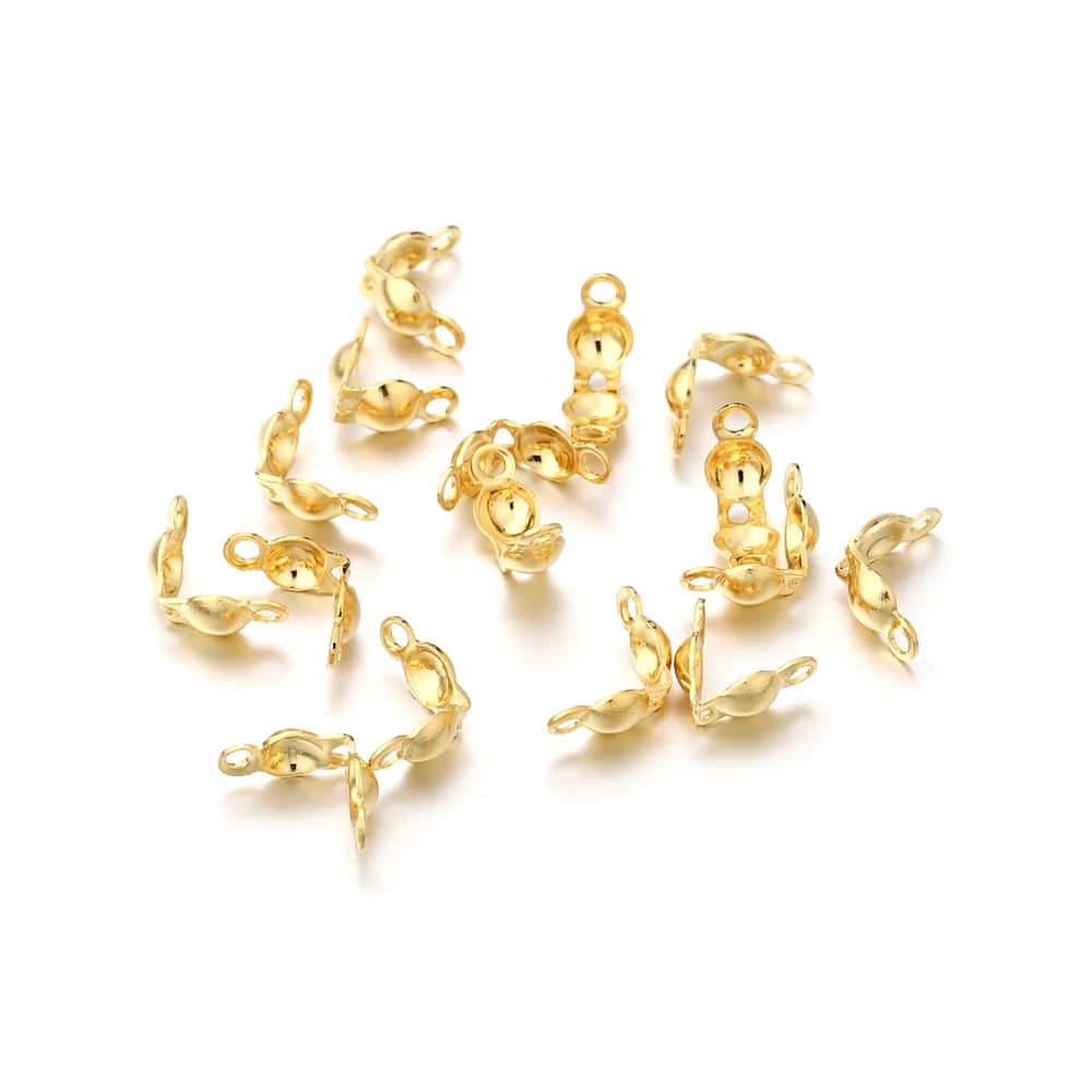 100 pz/lotto Connettore In Acciaio Inox Chiusura Catena A Sfera D'oro Calotte End Crimps Perline Connettore Per Gioielli FAI DA TE Che Fanno Forniture