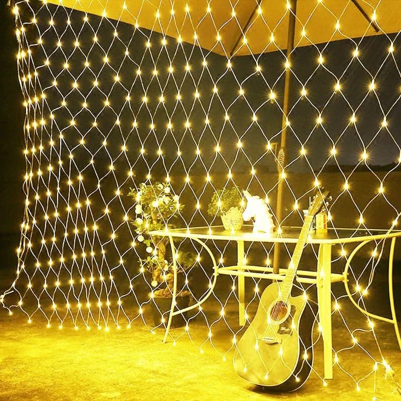 Net LED String Lights 8 modalità 220V 110V EU/US Plug 1.5x1.5m 3 x2m Festival decorazione natalizia capodanno festa di nozze impermeabile