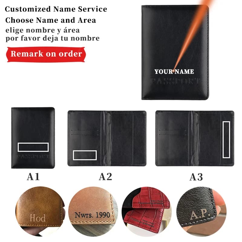 Nome inciso donna uomo porta carte portafoglio porta passaporto in pelle da viaggio personalizzato porta biglietti da visita custodia morbida per passaporto