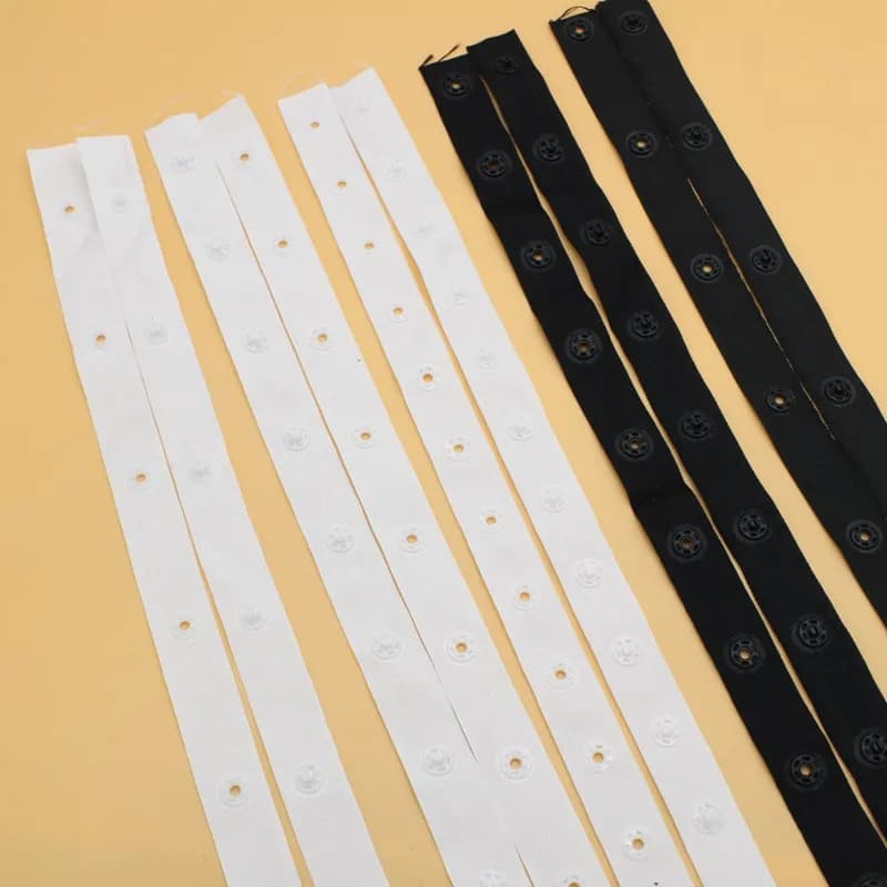 2/5 yard/lotto 18mm nero bianco plastica bottone a pressione nastro nastro trim per nastri per indumenti bottoni borsa accessori per cucire scrapbooking